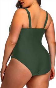 img 3 attached to Plus Size Swimsuits For Women - High Waisted One Piece Tummy Control Monokini With Sexy Cutout Detail