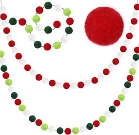 img 4 attached to 2 Pack Christmas Felt Ball Garland Banner - Perfect For Hanging On Trees, Fireplaces & Walls!