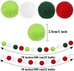 img 3 attached to Баннер-гирлянда из 2 упаковок из войлочных шаров - идеально подходит для подвешивания на деревьях, каминах и стенах!