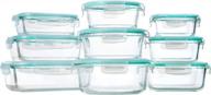 stay fresh and organized with bayco's glass storage containers - 9 sets of airtight meal prep containers in blue logo