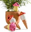 4 pack self watering spikes terracotta plant watering devices mushroom top fill 5.4 oz logo