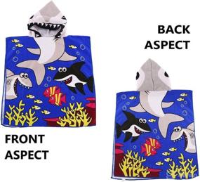 img 1 attached to BabyLuv's Kids Hooded Beach Towel - 24"x48" - Unisex, Ages 2-9 - Cartoon Character Shark - Quick-Dry & Breathable Microfiber - One-Size-Fits-All