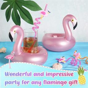 img 1 attached to Flamingo Drinking Reusable Birthday Hawaiian