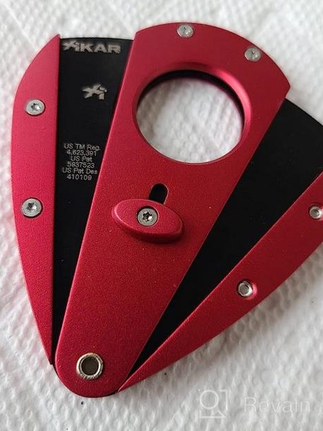 img 1 attached to Red Xikar Xi1 Double Guillotine Cigar Cutter, 440C Stainless Steel Blades With Rockwell HRC 57 Rating, Fits 54-60 Ring Gauge Cigars review by Gary Christon