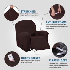 img 3 attached to Protect And Transform Your Recliner With H.VERSAILTEX Super Stretch Recliner Cover In Chocolate - Non-Slip, Form-Fitted And Soft Thick