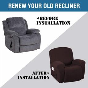 img 2 attached to Protect And Transform Your Recliner With H.VERSAILTEX Super Stretch Recliner Cover In Chocolate - Non-Slip, Form-Fitted And Soft Thick