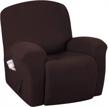 protect and transform your recliner with h.versailtex super stretch recliner cover in chocolate - non-slip, form-fitted and soft thick logo