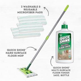 img 3 attached to 🌿 Sustainable Floor Mop Kit | Quick Shine with 3 Mop Pads & 1 Floor Finish 16oz | Hardwood, Luxury Vinyl Plank, Tile, Laminate | Wet + Dry Use | Perfect for Applying Finish Efficiently | Easy Squirt, Spread, Done!