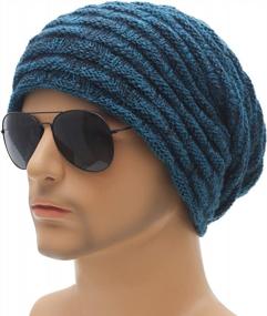 img 3 attached to Теплая зимняя шапка-бини для мужчин и женщин - ZLYC Knit Slouchy Skull Cap на флисовой подкладке