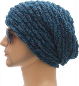 img 2 attached to Теплая зимняя шапка-бини для мужчин и женщин - ZLYC Knit Slouchy Skull Cap на флисовой подкладке