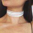 white layered choker necklace for women and girls - adjustable collar necklaces by jakawin (model nk225) logo