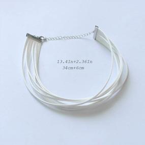 img 2 attached to White Layered Choker Necklace For Women And Girls - Adjustable Collar Necklaces By Jakawin (Model NK225)