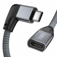 1.65ft leirui right angle usb c extension cable - 90 degree usb type c 3.1 extension, 10gbps fast charging & data sync - compatible with nintendo switch, thunderbolt 3 macbook pro, samsung s10 s9 logo