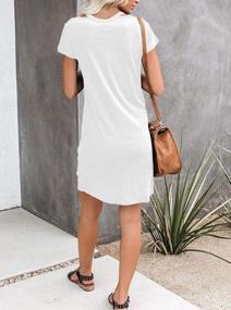 img 1 attached to Knee-Length Beach Cover Up Loungewear Dress For Women - V-Neck, Short Sleeves, Knot Twist Design By HARHAY