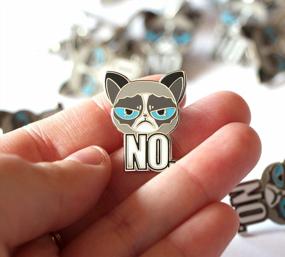 img 3 attached to Cat Enamel Pin Of Unsatisfied Kittie, Angry Cat Lapel Pin