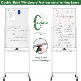 img 1 attached to 40" X 24" Mobile Magnetic Whiteboard With Stand, 360° Reversible Double-Sided Writing Dry Erase Board On Wheels Easel Standing Marker Board With Tray For Office Classroom Home