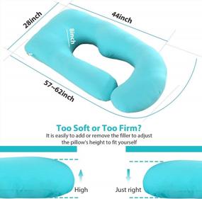 img 3 attached to 57-Inch U-Shaped Pregnancy Pillow With Removable Cover For Full Body Support Of Back, Hips, Legs, And Belly In Green By Victostar