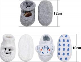 img 1 attached to Soft Plush Cartoon Animal Booties For Infants And Toddlers With Warm Cozy Fuzz And Sock-Like Fit