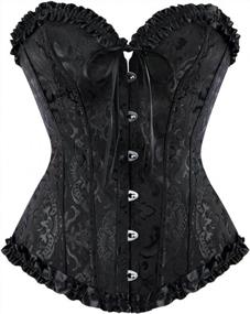 img 4 attached to Frawirshau Women'S Lace Up Boned Overbust Corset Bustier Top: Sexy Bodyshaper For The Perfect Fit!