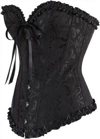 img 2 attached to Frawirshau Women'S Lace Up Boned Overbust Corset Bustier Top: Sexy Bodyshaper For The Perfect Fit!