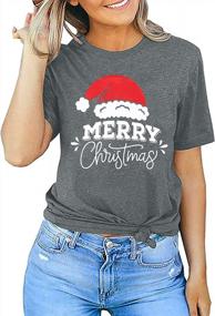 img 2 attached to Casual Christmas Tree T-Shirts For Women - Cute Holiday Light Graphic Tee Top With Short Sleeves