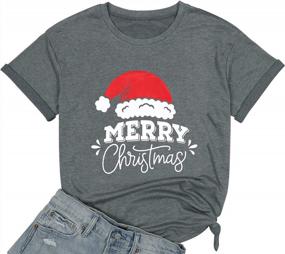 img 1 attached to Casual Christmas Tree T-Shirts For Women - Cute Holiday Light Graphic Tee Top With Short Sleeves