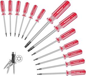 img 4 attached to 🔧 RONMAR 13-Piece Magnetic Torx Screwdrivers Set, Security Tamper Proof, T4 T5 T6 T7 T8 T9 T10 T15 T20 T25 T27 T30 T40 (red), High-Performance Tool