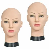 🧑 professional bald manikin head for wigs making, cosmetology training, and display - with free clamp logo