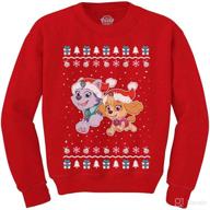 🐾 paw patrol ugly christmas sweater for toddler boy girl kids: chase & rubble sweatshirt logo