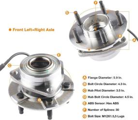 img 4 attached to 🚗 Premium Front Wheel Bearing Hub Assembly 513189X2 for Equinox, Torrent, and Vue - Compatible with ABS, 5 Lug, 4 Wheel (Set of 2)