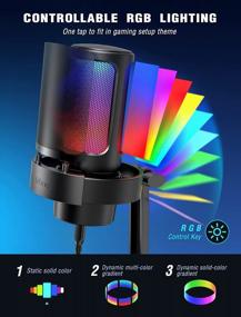 img 3 attached to USB PC Gaming Microphone For Streaming, Podcasts, Recording On Mac/PS4/PS5 - RGB Control, Mute Touch, Headphone Jack & Pop Filter | FIFINE AmpliGame A8