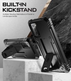 img 2 attached to Shockproof Dual-Layer Protective Case With Kickstand For Samsung Galaxy Note 20 - Poetic Revolution Series In Black (Screen Protector Not Included)