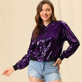 img 3 attached to Allegra Womens Sparkle Glitter Sleeve Women's Clothing via Coats, Jackets & Vests