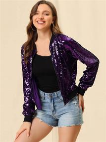 img 2 attached to Allegra Womens Sparkle Glitter Sleeve Women's Clothing via Coats, Jackets & Vests