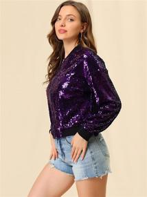 img 1 attached to Allegra Womens Sparkle Glitter Sleeve Women's Clothing via Coats, Jackets & Vests