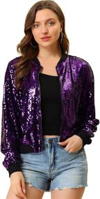 img 4 attached to Allegra Womens Sparkle Glitter Sleeve Women's Clothing via Coats, Jackets & Vests
