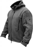men's military tactical fleece jacket: carwornic warm multi-pocket outdoor hooded coat logo
