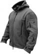 men's military tactical fleece jacket: carwornic warm multi-pocket outdoor hooded coat logo
