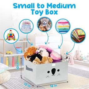 img 1 attached to 🐨 Katabird White Toy Storage Box - Collapsible Koala Toy Chest Organizer for Kids & Baby with Flip-Top Lid - Keep Nursery and Playroom Fun & Tidy