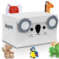 🐨 katabird white toy storage box - collapsible koala toy chest organizer for kids & baby with flip-top lid - keep nursery and playroom fun & tidy logo