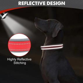img 1 attached to Reflective And Durable Joytale Neoprene Padded Collar In 11 Colors For Large Dogs With Adjustable Nylon Strap, Heavy Duty Buckle, And Bold Red Color.