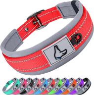 reflective and durable joytale neoprene padded collar in 11 colors for large dogs with adjustable nylon strap, heavy duty buckle, and bold red color. logo