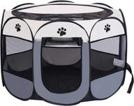 🐶 puppy pet playpen: portable indoor fence for dogs and cats - foldable doggie play pen логотип