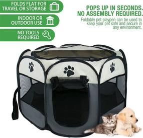 img 1 attached to 🐶 Puppy Pet Playpen: Portable Indoor Fence for Dogs and Cats - Foldable Doggie Play Pen