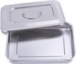 medical surgical trays: stainless steel dental instruments tray organizer with lid & handle grip | large logo