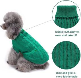 img 2 attached to 🐶 Knitted Turtleneck Dog Sweater, Warm and Thick, Perfect for Fall/Winter, Ideal for Medium-Sized Dogs, Green