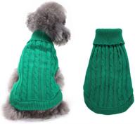 🐶 knitted turtleneck dog sweater, warm and thick, perfect for fall/winter, ideal for medium-sized dogs, green логотип