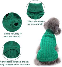 img 1 attached to 🐶 Knitted Turtleneck Dog Sweater, Warm and Thick, Perfect for Fall/Winter, Ideal for Medium-Sized Dogs, Green