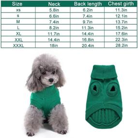 img 3 attached to 🐶 Knitted Turtleneck Dog Sweater, Warm and Thick, Perfect for Fall/Winter, Ideal for Medium-Sized Dogs, Green