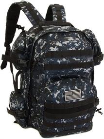 img 4 attached to 🎒 NPUSA Men's Large Expandable Tactical Molle Hydration Ready Backpack Daypack Bag - ACU Navy Digital Camo: Ultimate Outdoor Gear!